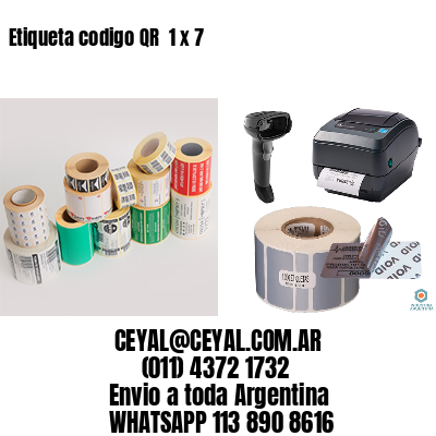 Etiqueta codigo QR  1 x 7