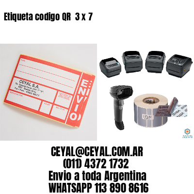 Etiqueta codigo QR  3 x 7