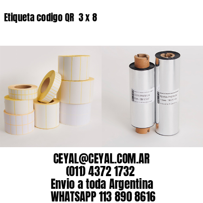 Etiqueta codigo QR  3 x 8