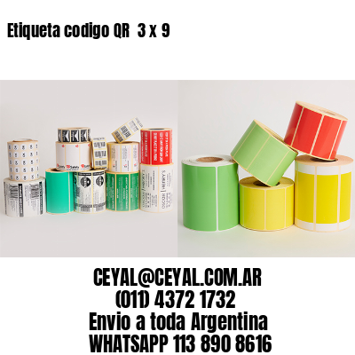 Etiqueta codigo QR  3 x 9