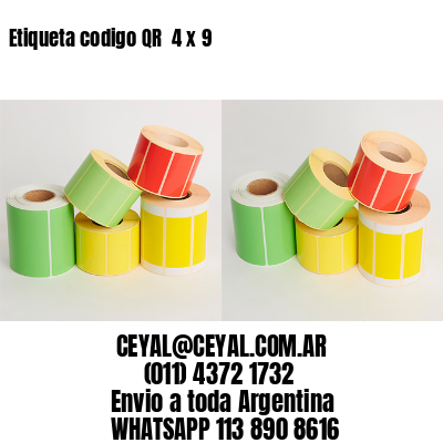 Etiqueta codigo QR  4 x 9