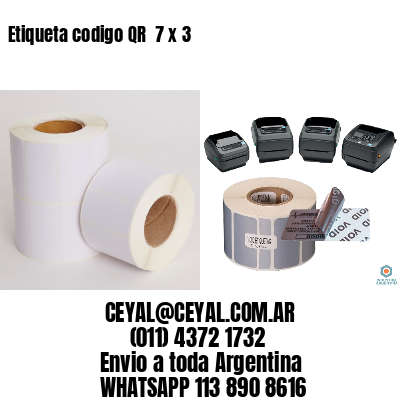 Etiqueta codigo QR  7 x 3