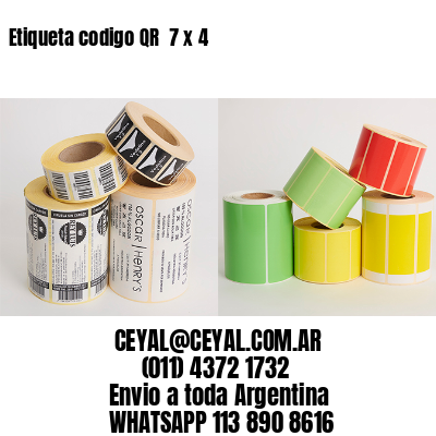 Etiqueta codigo QR  7 x 4