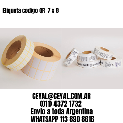 Etiqueta codigo QR  7 x 8