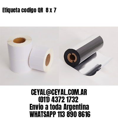 Etiqueta codigo QR  8 x 7