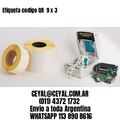 Etiqueta codigo QR  9 x 3