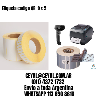 Etiqueta codigo QR  9 x 5