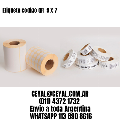 Etiqueta codigo QR  9 x 7