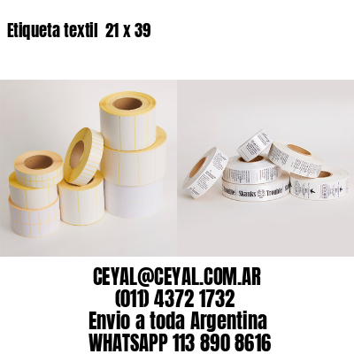 Etiqueta textil  21 x 39