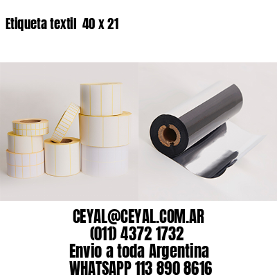 Etiqueta textil  40 x 21