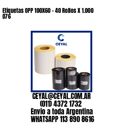 Etiquetas OPP 100X60 - 40 Rollos X 1.000 Ø76