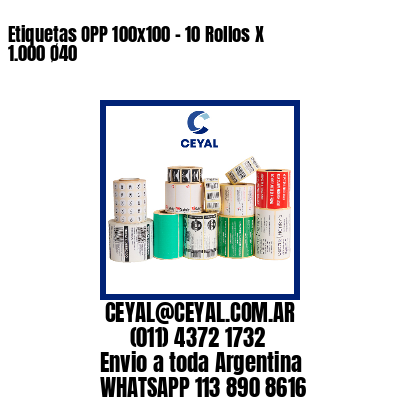 Etiquetas OPP 100x100 - 10 Rollos X 1.000 Ø40