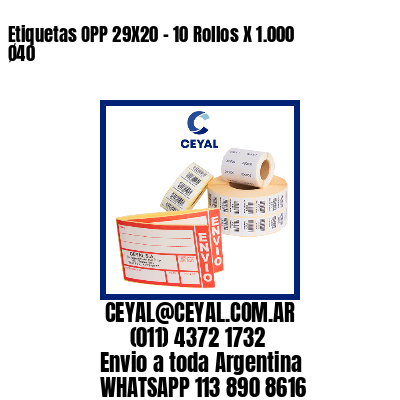 Etiquetas OPP 29X20 – 10 Rollos X 1.000 Ø40