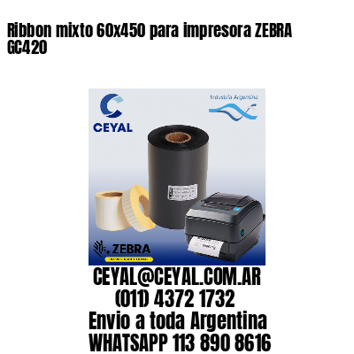 Ribbon mixto 60x450 para impresora ZEBRA GC420