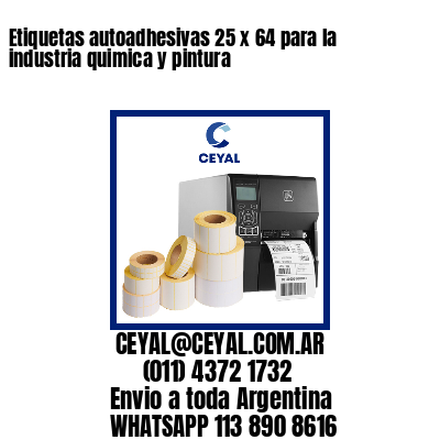 Etiquetas autoadhesivas 25 x 64 para la industria quimica y pintura