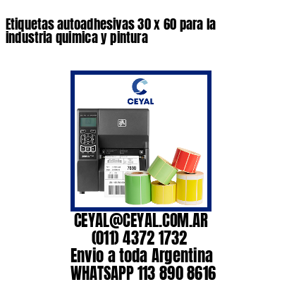 Etiquetas autoadhesivas 30 x 60 para la industria quimica y pintura