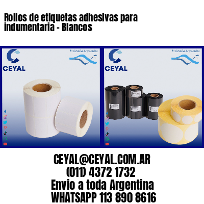 Rollos de etiquetas adhesivas para indumentaria - Blancos