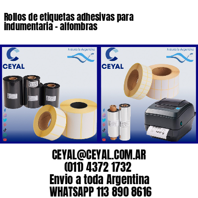 Rollos de etiquetas adhesivas para indumentaria – alfombras