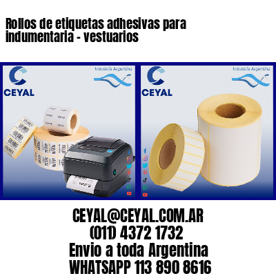 Rollos de etiquetas adhesivas para indumentaria - vestuarios