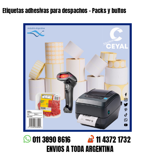 Etiquetas adhesivas para despachos - Packs y bultos