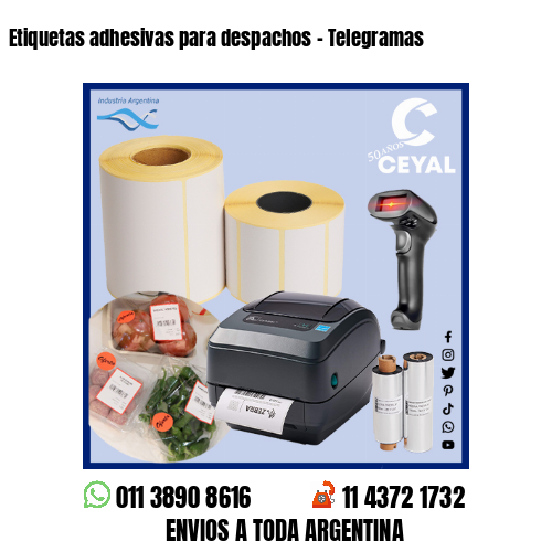 Etiquetas adhesivas para despachos - Telegramas