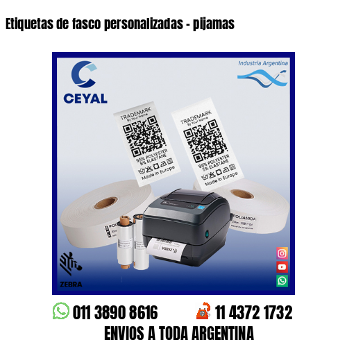 Etiquetas de fasco personalizadas – pijamas