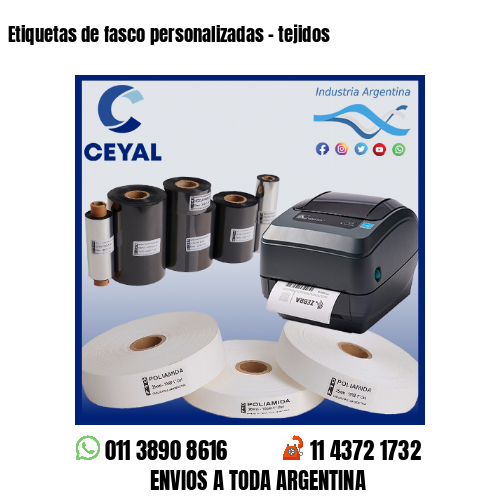 Etiquetas de fasco personalizadas - tejidos