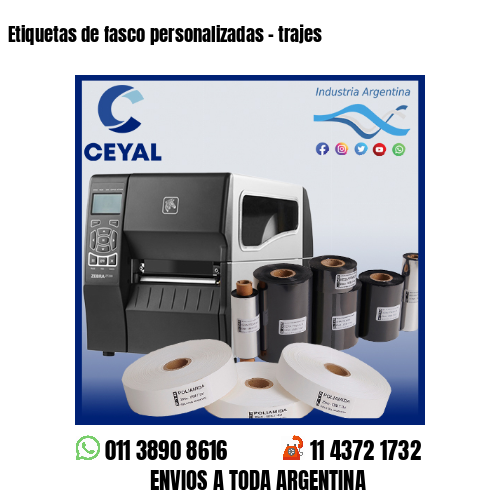 Etiquetas de fasco personalizadas – trajes