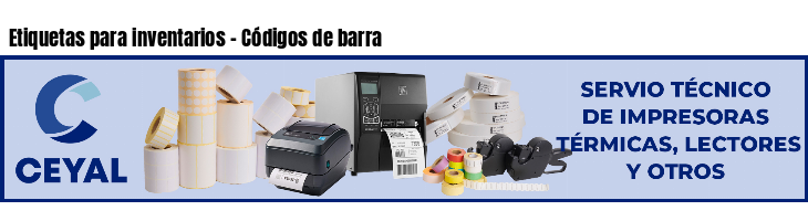 Etiquetas para inventarios - Códigos de barra