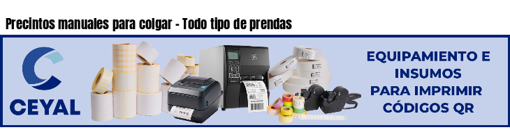 Precintos manuales para colgar - Todo tipo de prendas