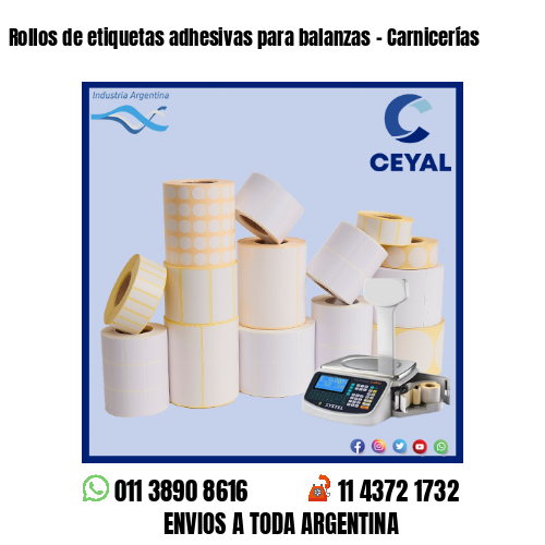 Rollos de etiquetas adhesivas para balanzas - Carnicerías