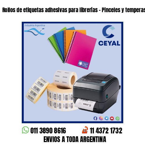 Rollos de etiquetas adhesivas para librerías – Pinceles y temperas