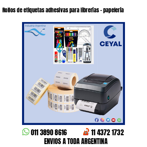 Rollos de etiquetas adhesivas para librerías - papelería