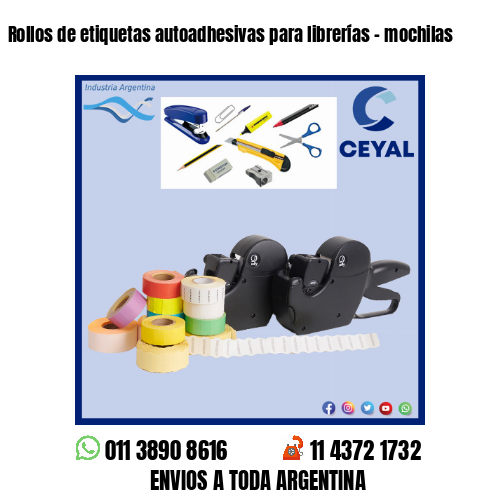 Rollos de etiquetas autoadhesivas para librerías – mochilas