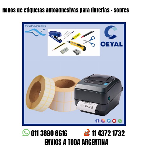 Rollos de etiquetas autoadhesivas para librerías – sobres