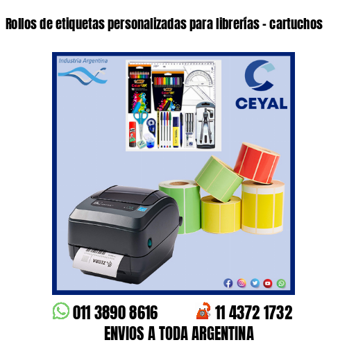 Rollos de etiquetas personalizadas para librerías - cartuchos