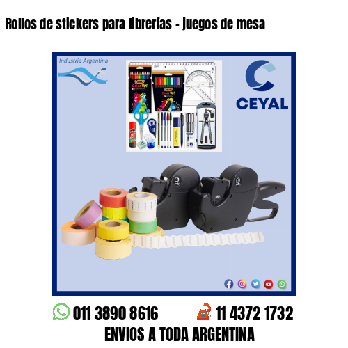 Rollos de stickers para librerías - juegos de mesa