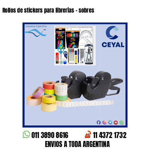 Rollos de stickers para librerías - sobres