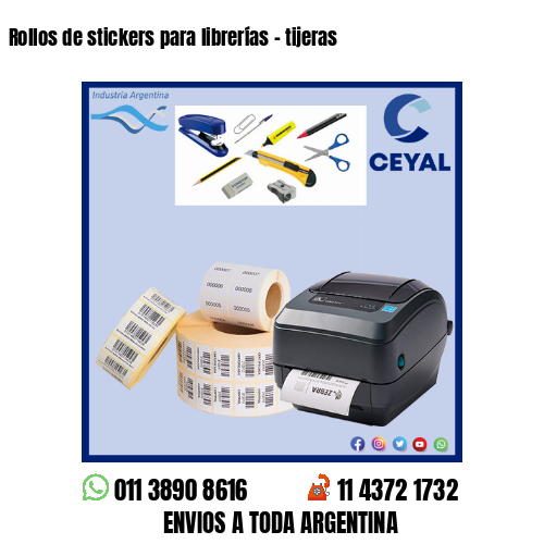 Rollos de stickers para librerías – tijeras