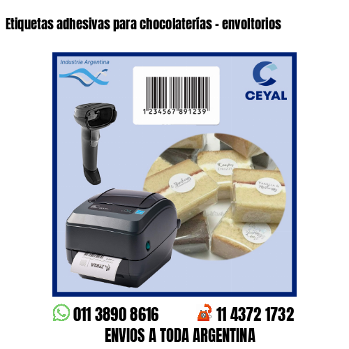 Etiquetas adhesivas para chocolaterías – envoltorios