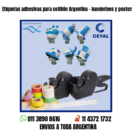 Etiquetas adhesivas para cotillón Argentina - banderines y posters