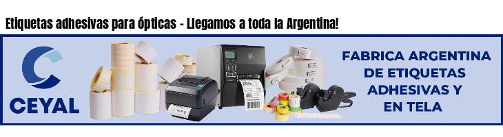 Etiquetas adhesivas para ópticas - Llegamos a toda la Argentina!