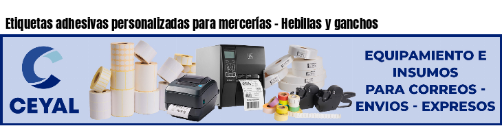 Etiquetas adhesivas personalizadas para mercerías - Hebillas y ganchos