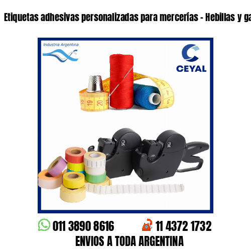 Etiquetas adhesivas personalizadas para mercerías - Hebillas y ganchos