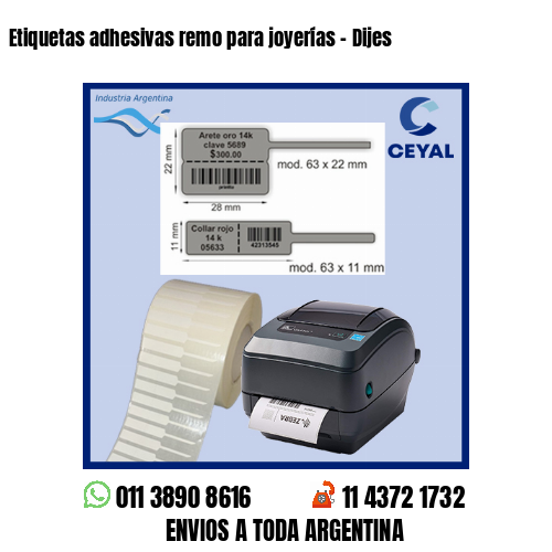 Etiquetas adhesivas remo para joyerías - Dijes