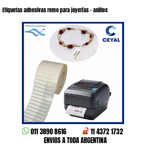 Etiquetas adhesivas remo para joyerías – anillos