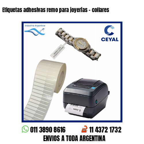 Etiquetas adhesivas remo para joyerías - collares