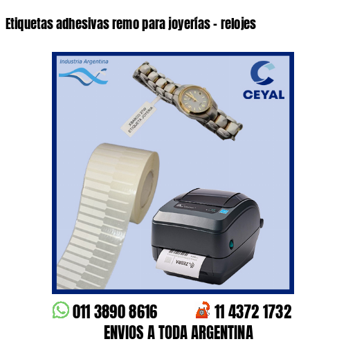 Etiquetas adhesivas remo para joyerías - relojes