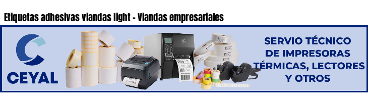 Etiquetas adhesivas viandas light - Viandas empresariales