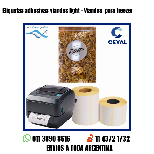 Etiquetas adhesivas viandas light – Viandas  para freezer